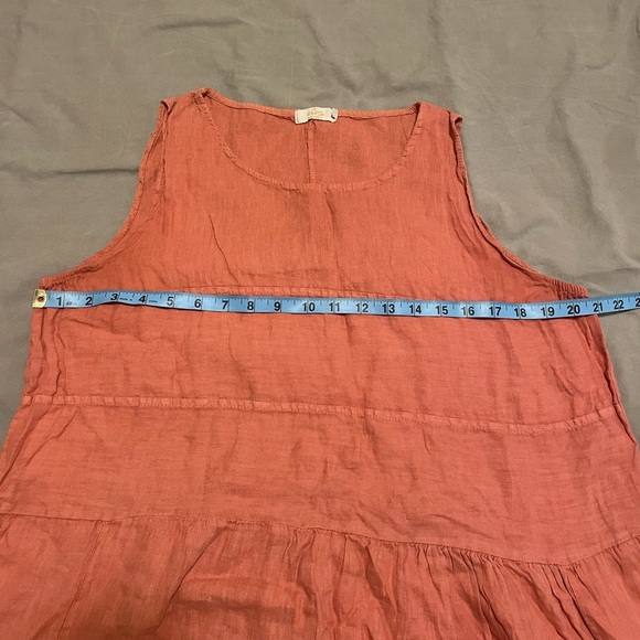 Me & Gee salmon pink long linen dress, size L - Picture 4 of 5